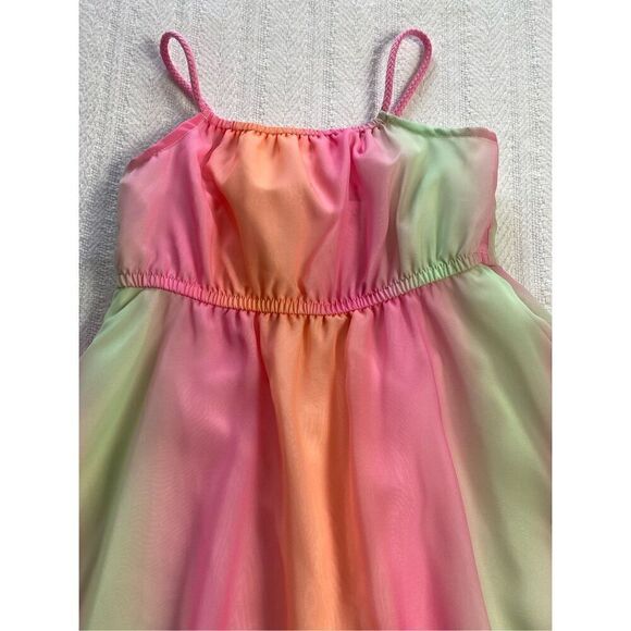 H&M Girl’s 2T Asymmetric Chiffon Strappy MIDI Dress - Picture 2 of 10